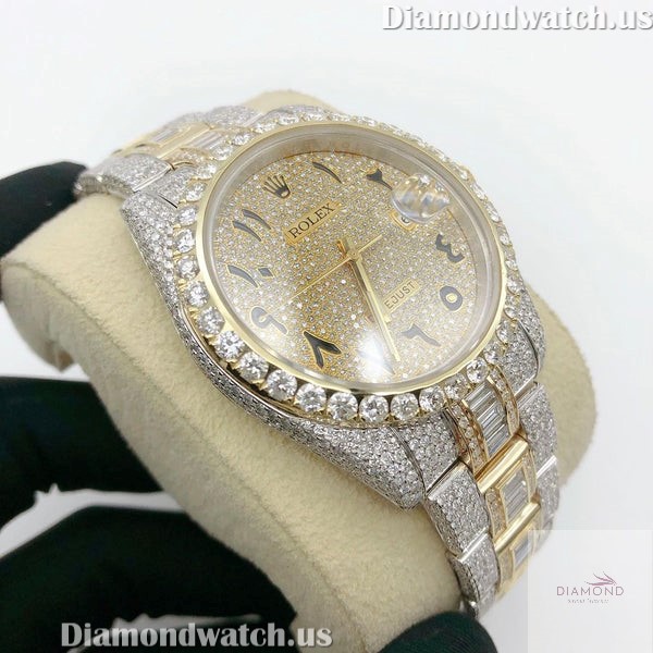 Custom Rolex Datejust Full Iced Out Moissanite Diamond Hebrew dial ...