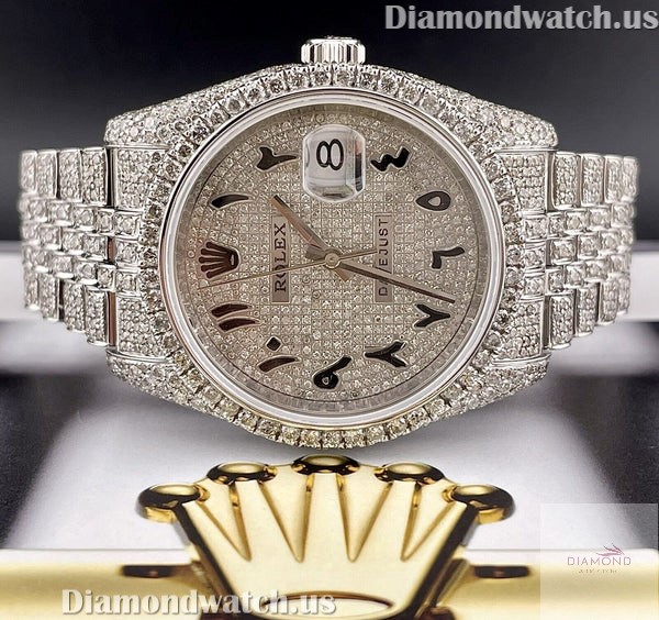 Custom Rolex Datejust Jubilee Moissanite Diamond Men Watch, 41mm Dial ...